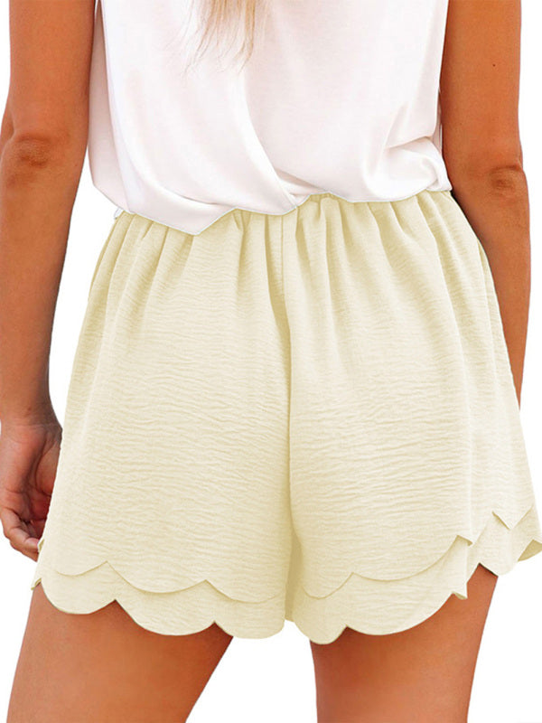 Layered Petal Waist Lounge Shorts with Belt