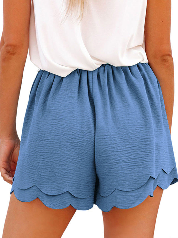 Layered Petal Waist Lounge Shorts with Belt