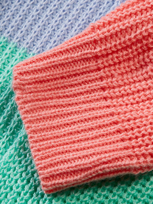 Rainbow Knit Long Cardigan Sweater for Women