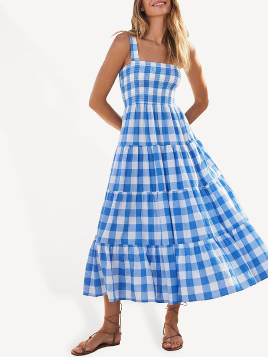 Plaid Swing Sling Dress – Lightweight Sleeveless Summer Style
