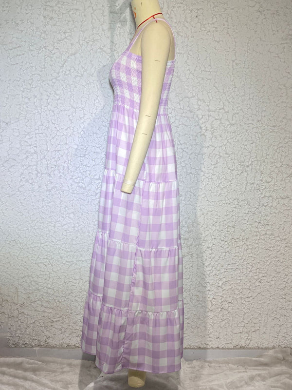 Plaid Swing Sling Dress – Lightweight Sleeveless Summer Style