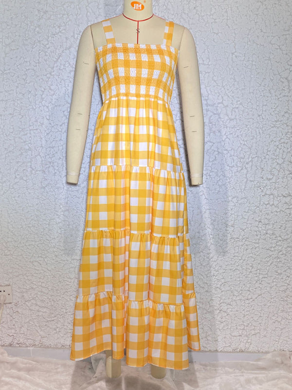 Plaid Swing Sling Dress – Lightweight Sleeveless Summer Style