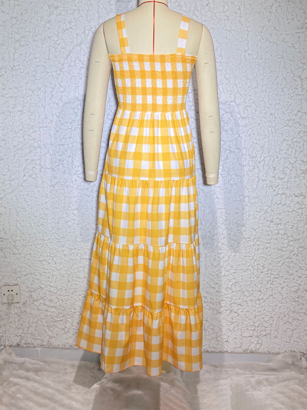 Plaid Swing Sling Dress – Lightweight Sleeveless Summer Style