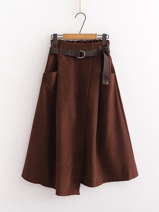 High Waist Irregular Midi Skirt