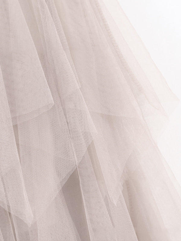 Mesh Splice High Waist Midi Skirt