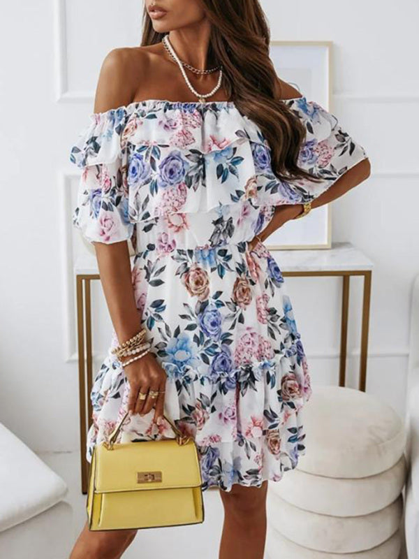 One-Shoulder Chiffon Midi Dress – Boho Style for Spring Summer Events