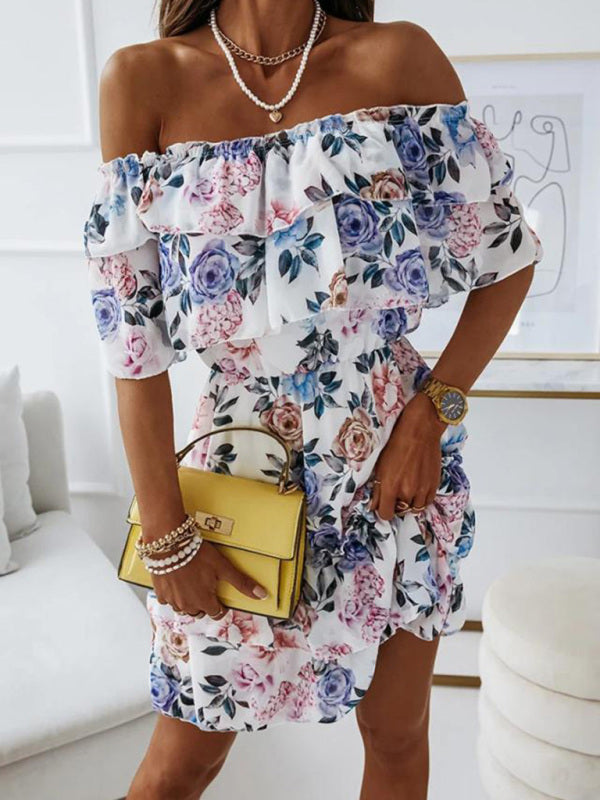 One-Shoulder Chiffon Midi Dress – Boho Style for Spring Summer Events