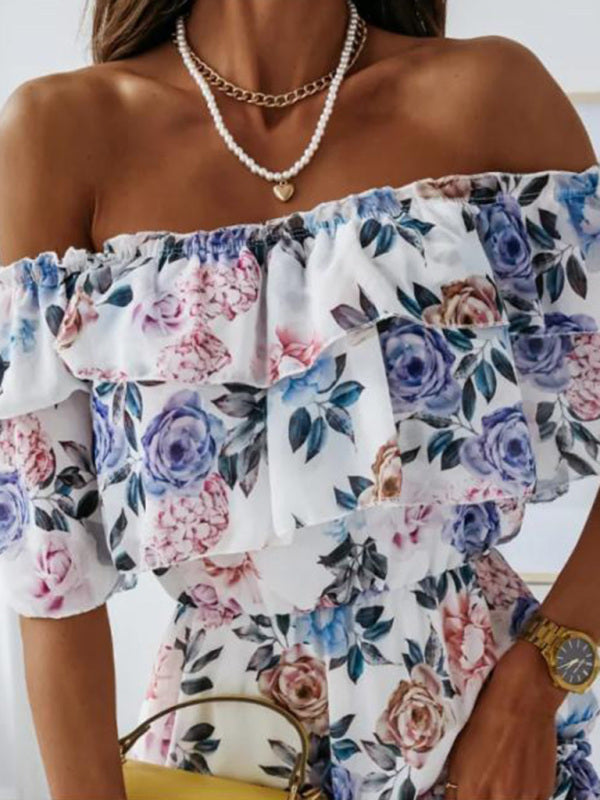 One-Shoulder Chiffon Midi Dress – Boho Style for Spring Summer Events