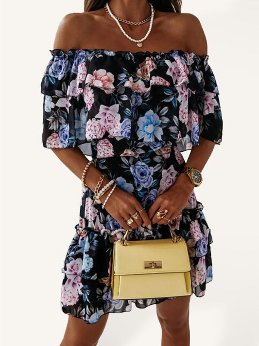 One-Shoulder Chiffon Midi Dress – Boho Style for Spring Summer Events