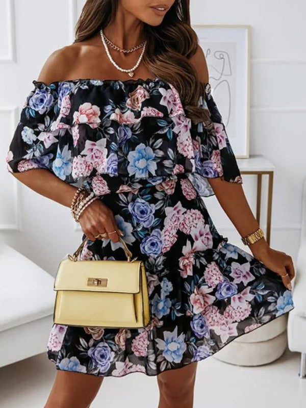 One-Shoulder Chiffon Midi Dress – Boho Style for Spring Summer Events