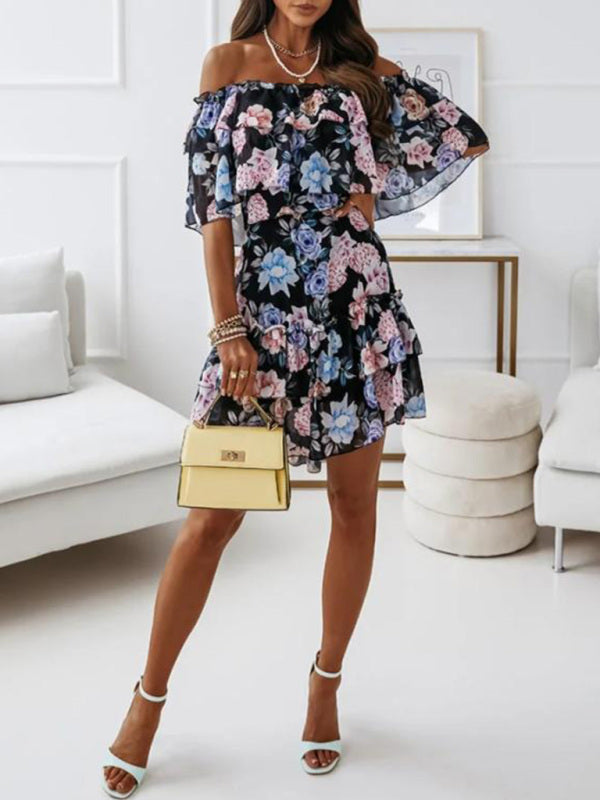 One-Shoulder Chiffon Midi Dress – Boho Style for Spring Summer Events
