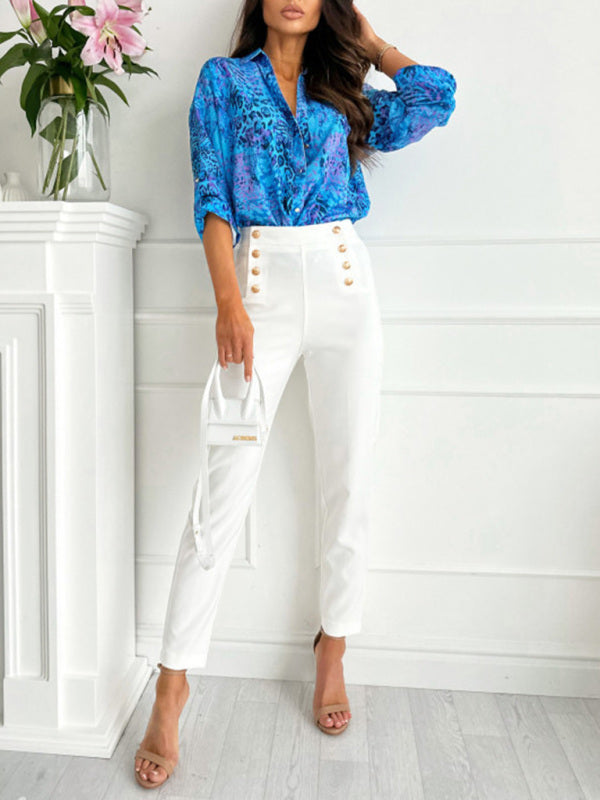 Chemise tissée à manches longues imprimée – Smiling Maria