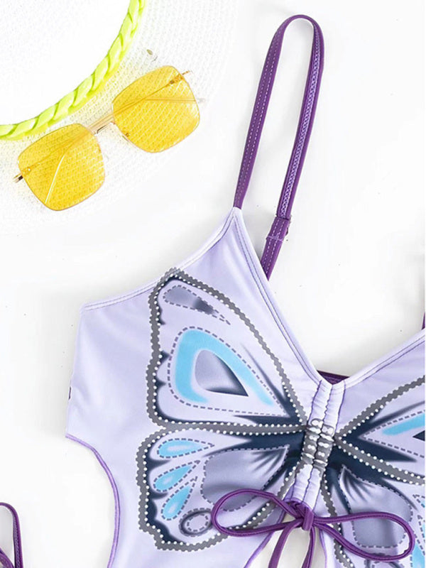 Butterfly Print Bikini Set – Stretch Fabric & Flattering Fit for Beach Days