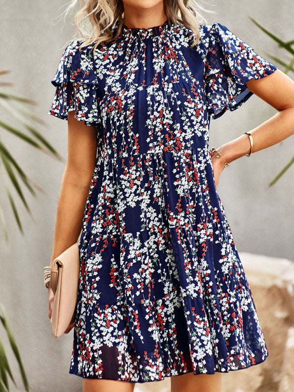 Woven Bohemian Floral Dress – Sleeveless Summer Style with Dropped Shoulders