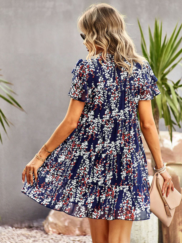 Woven Bohemian Floral Dress – Sleeveless Summer Style with Dropped Shoulders