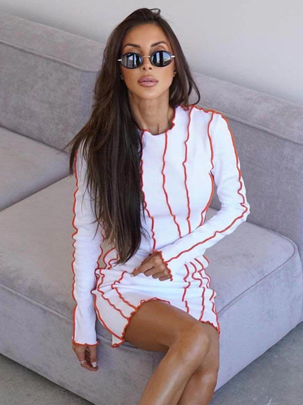 Bodycon Long Sleeve Knit Dress – Curve-Hugging Fit, Soft Stretch, Spring Style