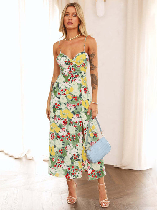 Damen Midikleid mit Blumenmuster – Elegant &amp; ärmellos für den Sommer