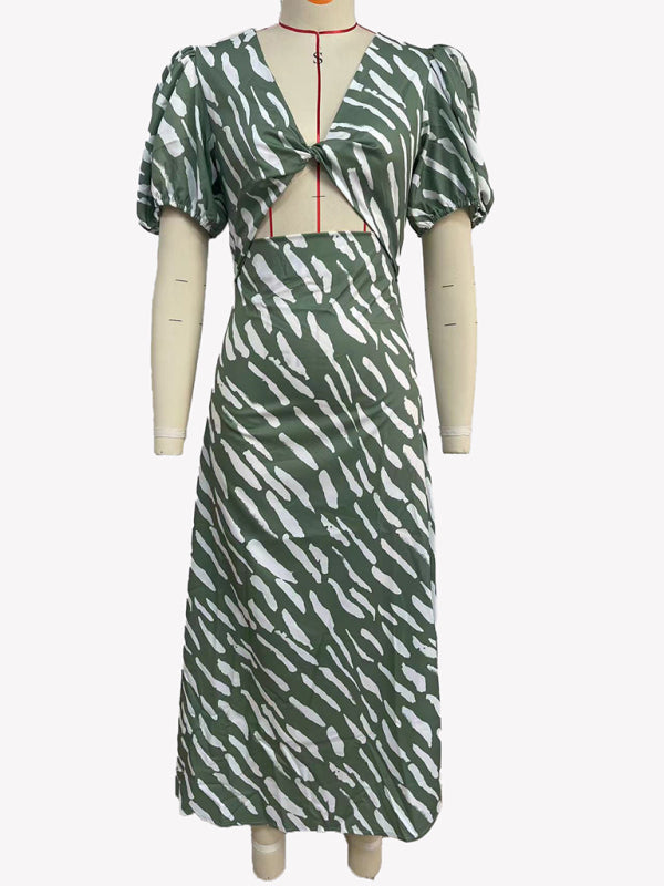 Floral V-Neck Midi Dress – Sleeveless, Lightly Elastic, Summer-Friendly Fit
