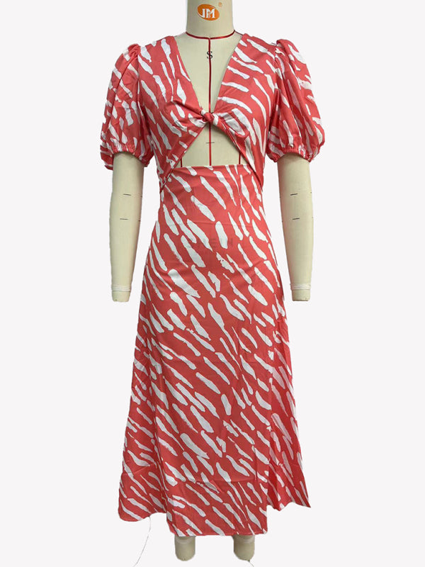 Floral V-Neck Midi Dress – Sleeveless, Lightly Elastic, Summer-Friendly Fit