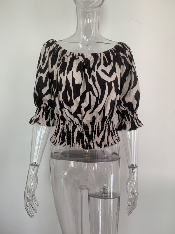 Women's Off-Shoulder Printed Summer Top