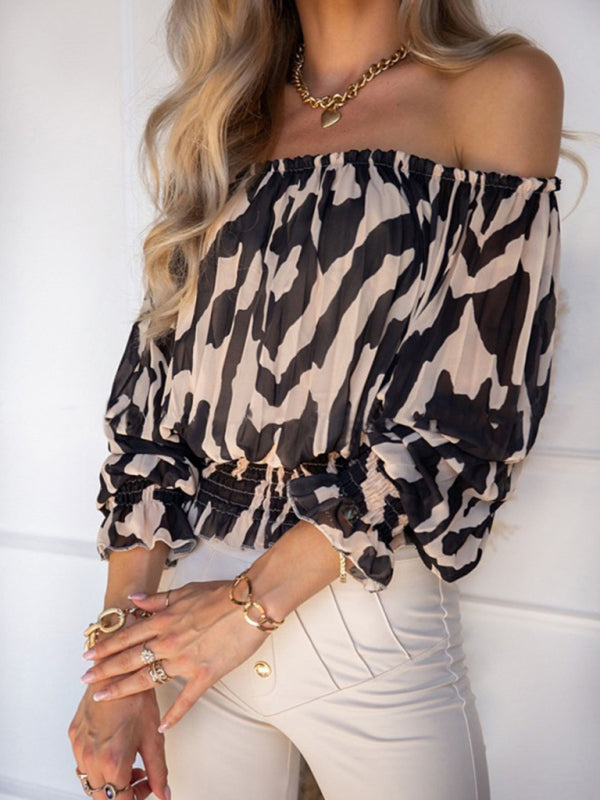Women's Off-Shoulder Printed Summer Top