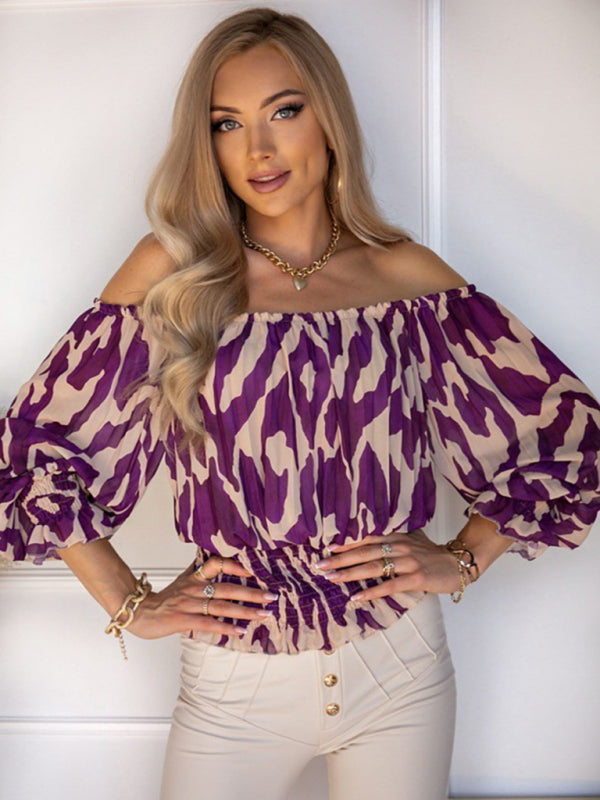 Women's Off-Shoulder Printed Summer Top