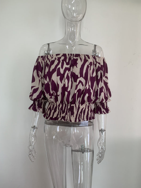 Women's Off-Shoulder Printed Summer Top