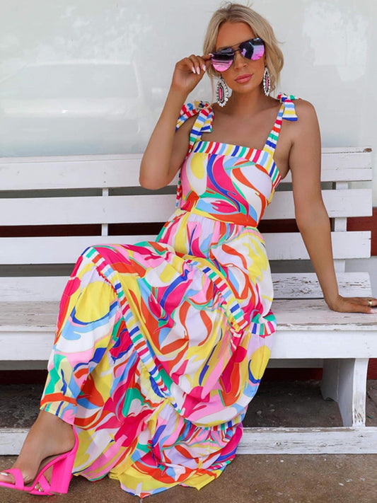 Bohemian Swing Maxi Dress – Sleeveless Lightweight Resort Style