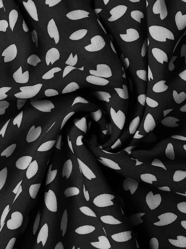 Off-the-Shoulder Halter Mini Dress – Heart Print, Woven Fabric, Sexy Fit
