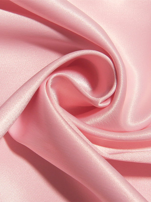 Satin Backless Sling Dress – Pink French Mini Dress with Hollow Design