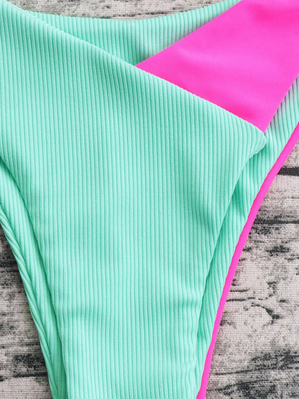 Colorblock High-Stretch Bikini Set – Sexy Two-Piece with Comfortable Fit