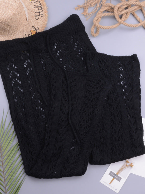 Crochet Knit Wide Leg Beach Pants
