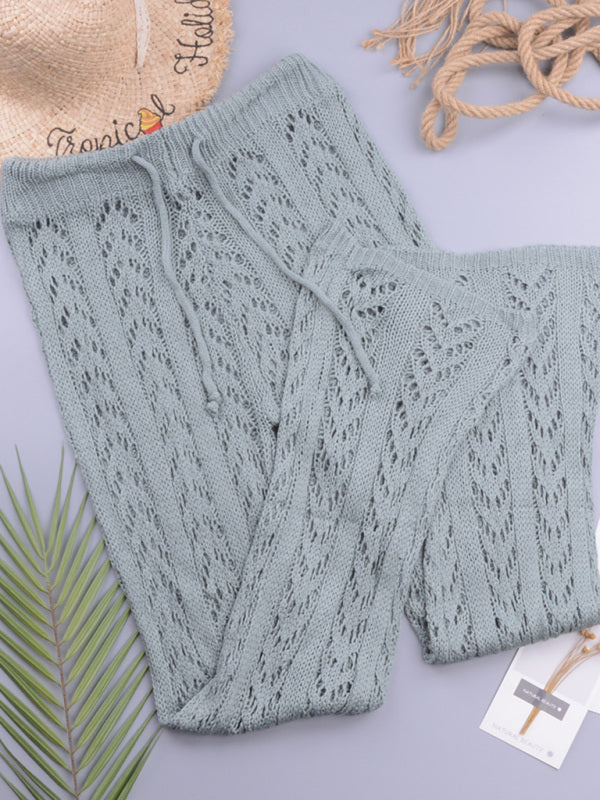 Crochet Knit Wide Leg Beach Pants