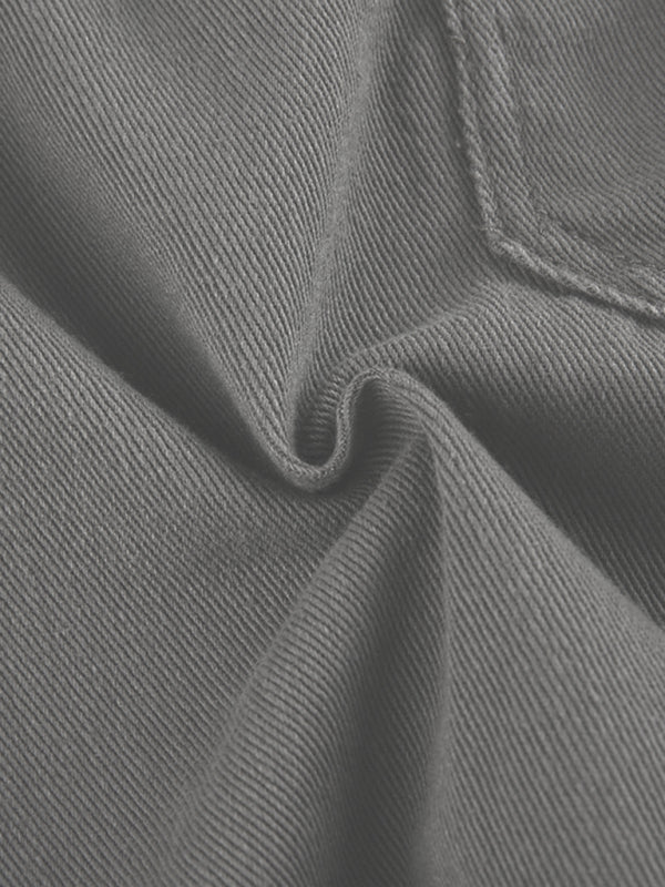 Retro Wide Belt Cargo Trousers with Pockets