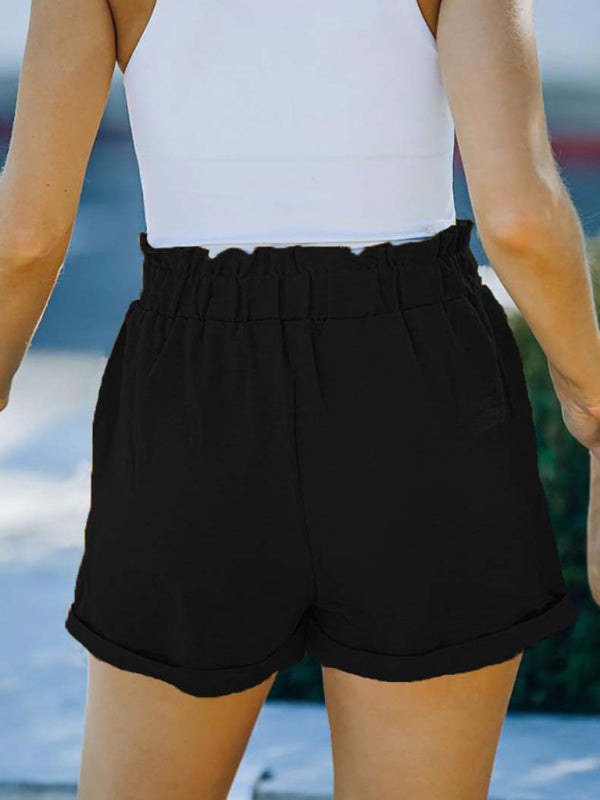 High Waist Casual Shorts with Belt – Smiling Maria