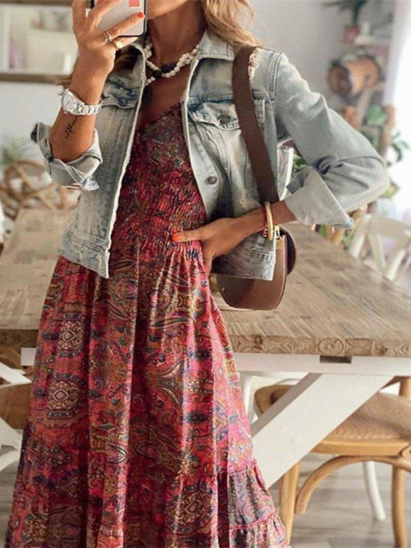 Boho Floral Maxi Dress – Sleeveless Summer Style