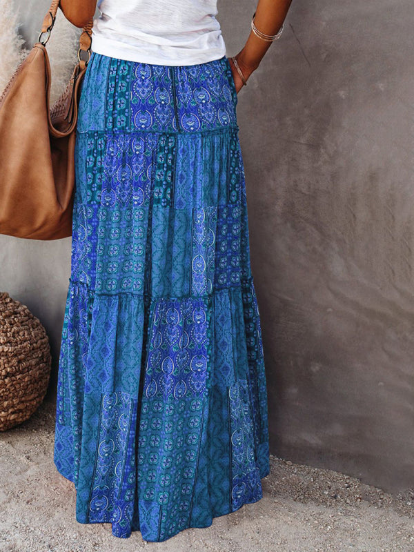 Bohemian High Waist Maxi Skirt
