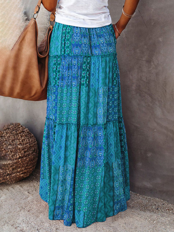 Bohemian High Waist Maxi Skirt