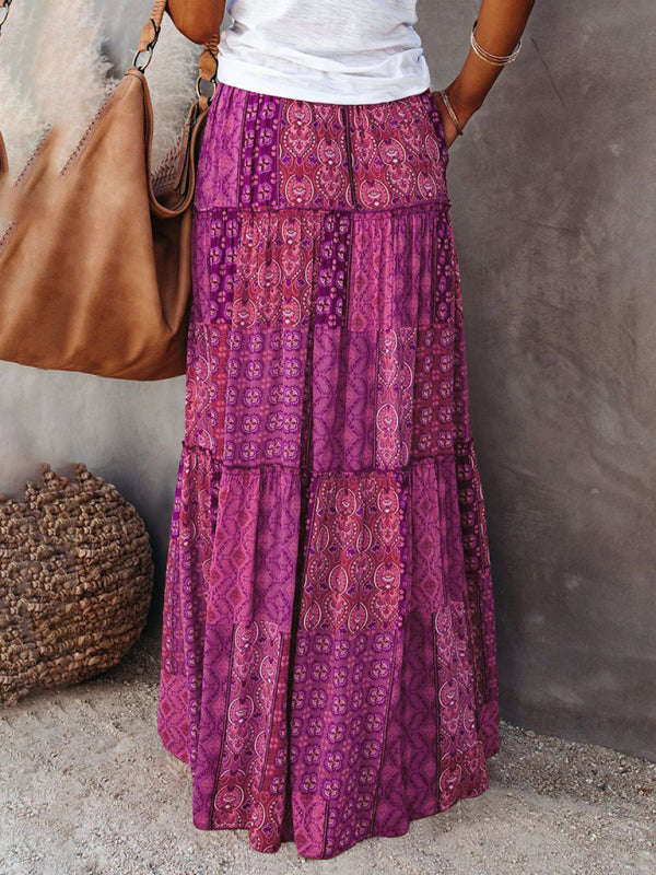 Bohemian High Waist Maxi Skirt