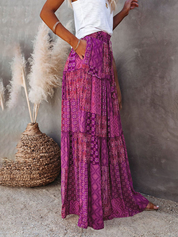 Bohemian High Waist Maxi Skirt