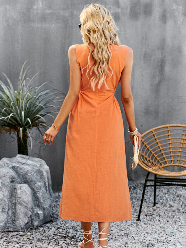Waistless Sleeveless Long Sundress – Lightweight Summer Casual Dress