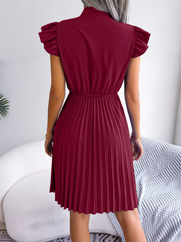 Pleated Sleeveless Midi Dress – Tie Waist, Grace Style for Spring & Summer