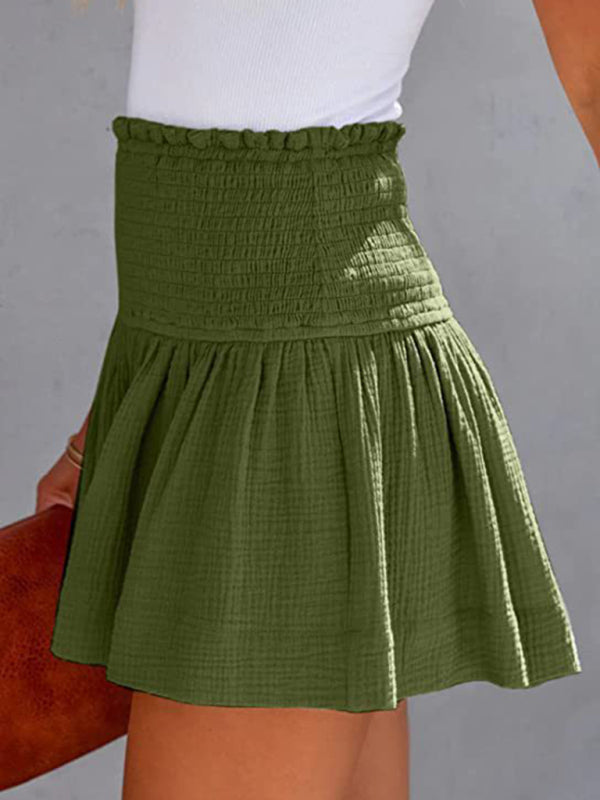 Pleated High Waist Wide Leg Shorts