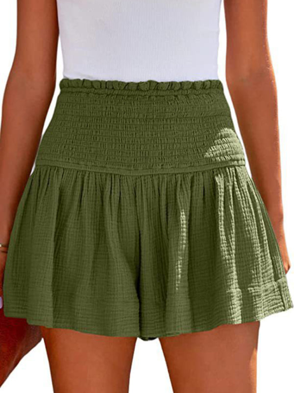 Pleated High Waist Wide Leg Shorts