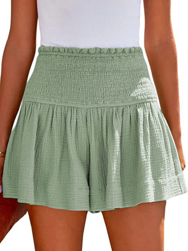 Pleated High Waist Wide Leg Shorts