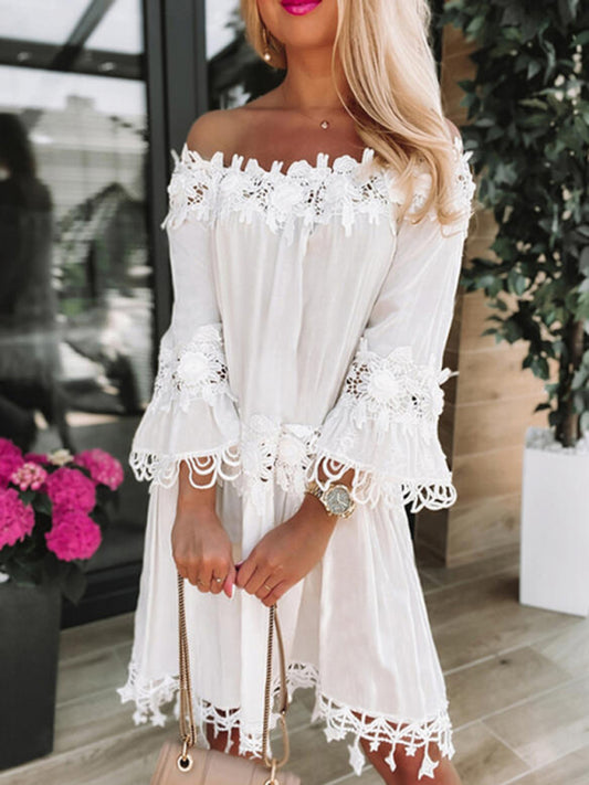 Strapless One-Shoulder Lace Dress – Elegant Spring-Summer Occasionwear
