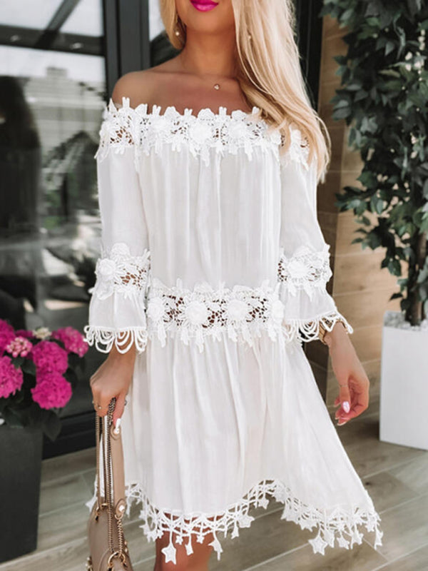 Strapless One-Shoulder Lace Dress – Elegant Spring-Summer Occasionwear