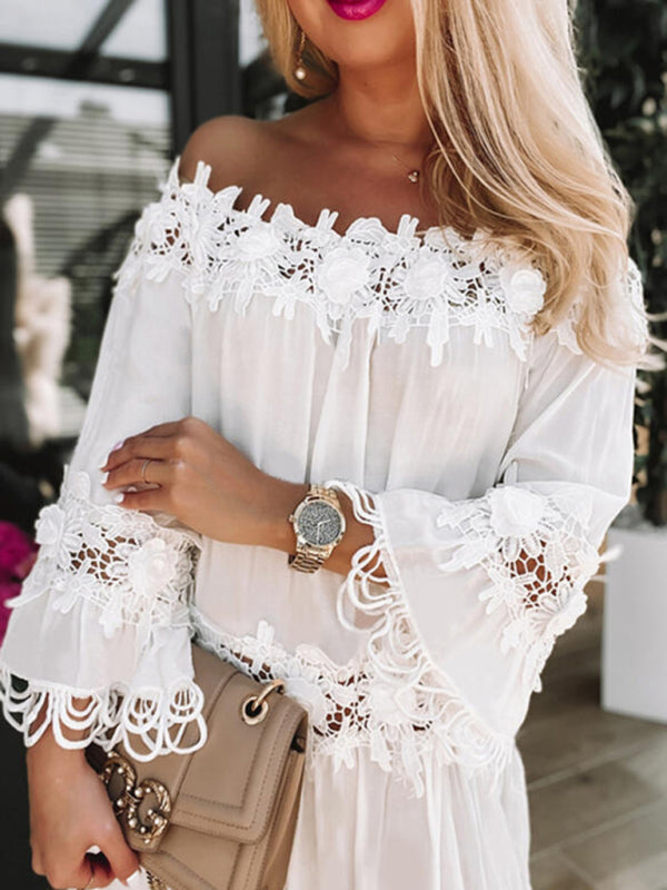 Strapless One-Shoulder Lace Dress – Elegant Spring-Summer Occasionwear