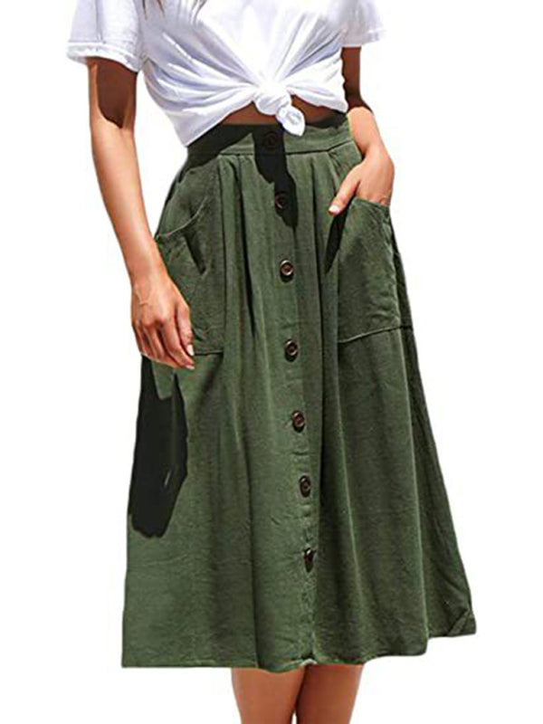 Button Front High Waist Skirt – Smiling Maria