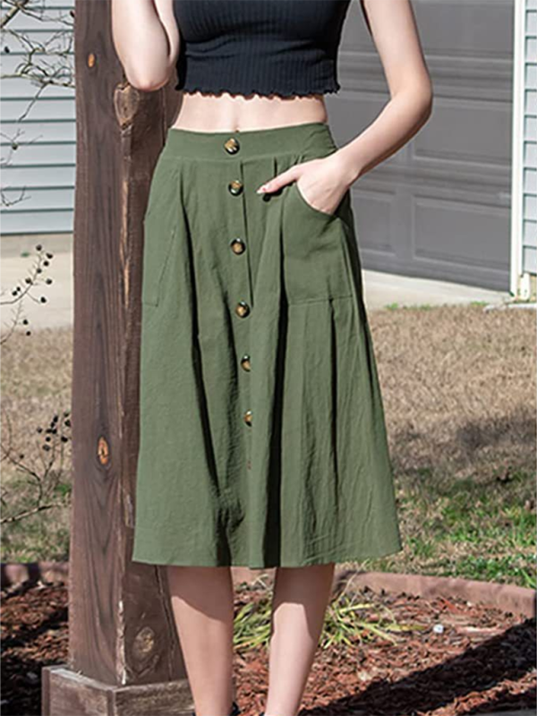 Button Front High Waist Skirt – Smiling Maria